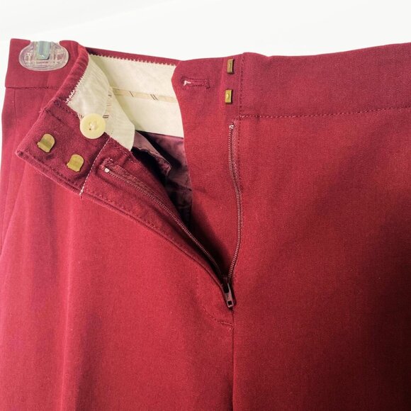 J. Crew Burgundy Wine Stretch Cropped Pants, Size 6 - Picture 8 of 13
